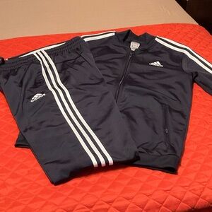 Adidas Dark Blue Tracksuit with White Accents